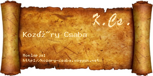 Kozáry Csaba névjegykártya