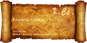 Kozáry Csaba névjegykártya