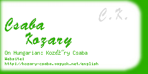 csaba kozary business card